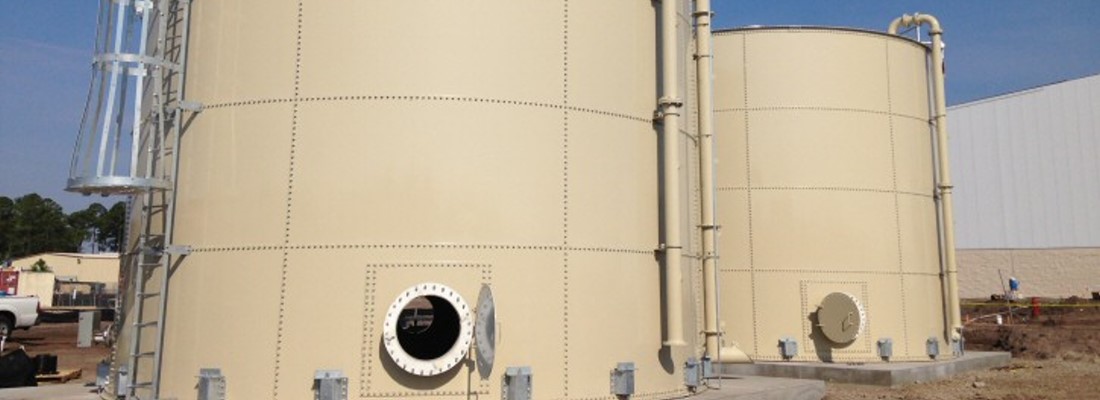2 water tanks side by side during the day